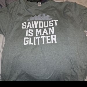 Gray Graphic Tee - Sawdust is Man Glitter